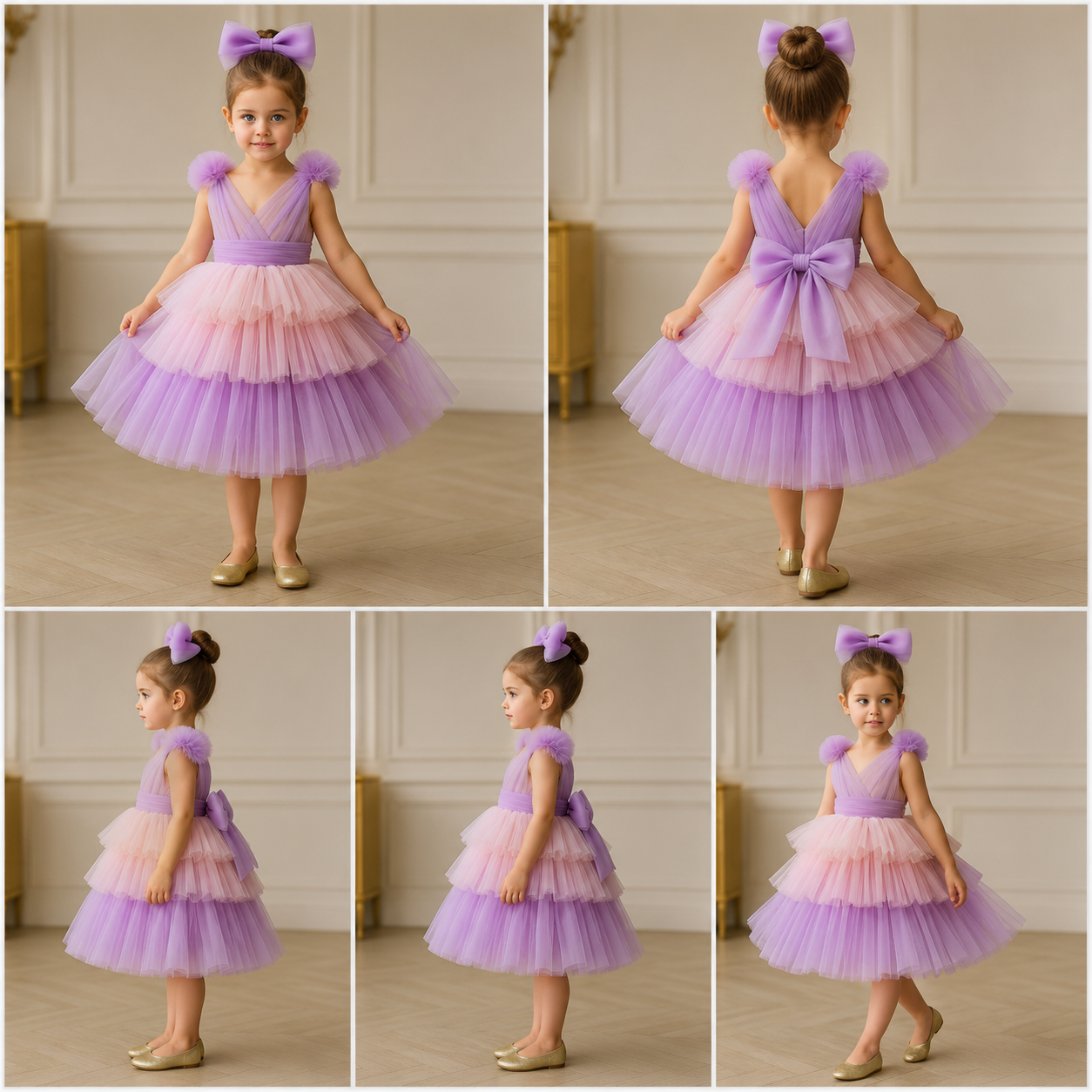 Pre Order: Multicolour Layered Net Dress