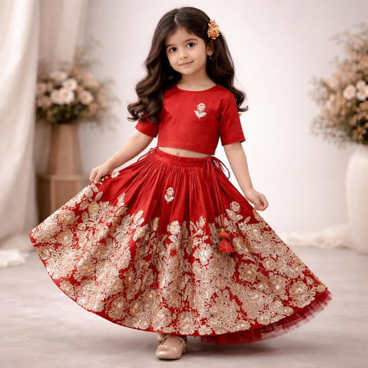 Pre Order: Laal Gulnaar Lehenga Set