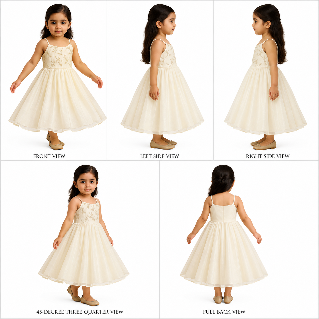 Pre Order: Off White Gota Lace Embroidered Strappy Kurti
