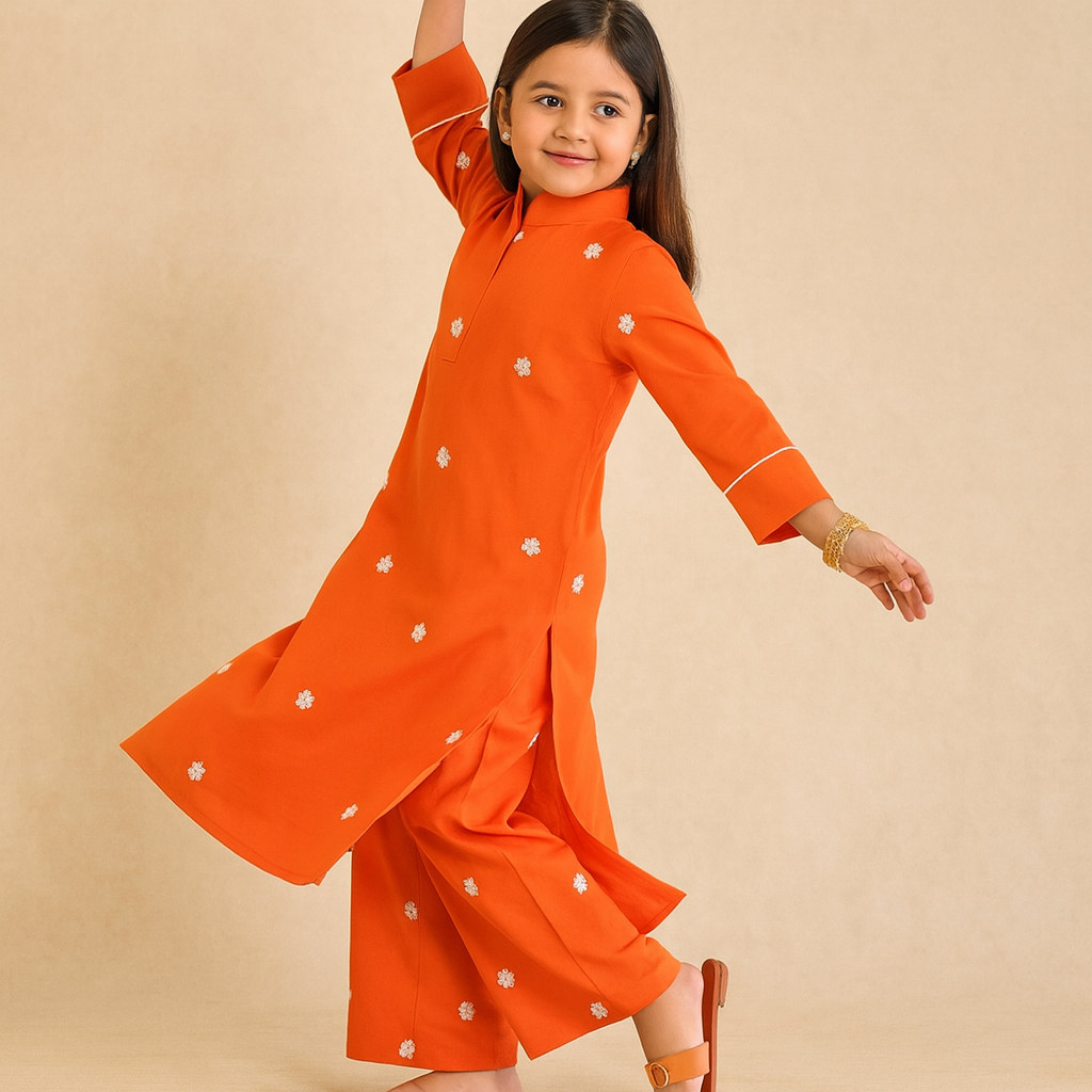 Pre Order: Orange Kurta Suit Set