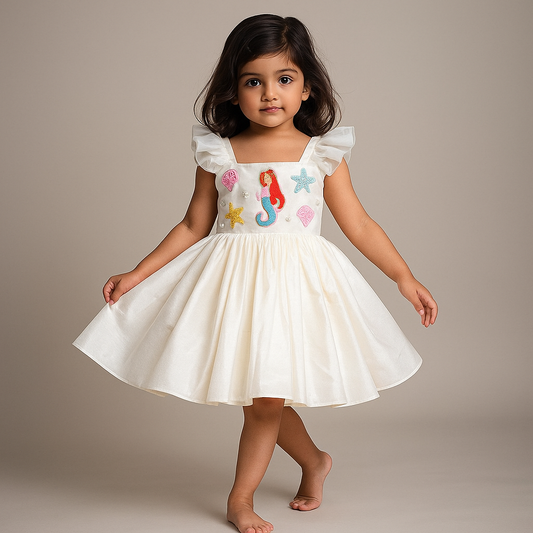 Pre Order: Mermaid Themed Flared Dress With Bowie