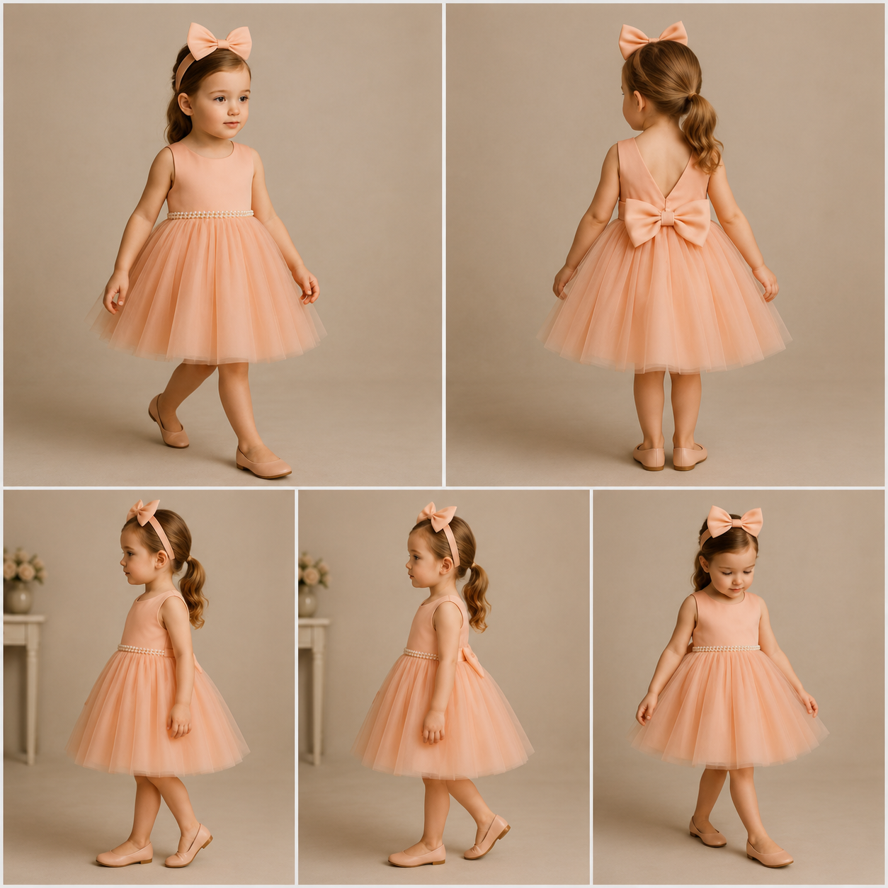 Pre Order: Elegant Peach Net Dress
