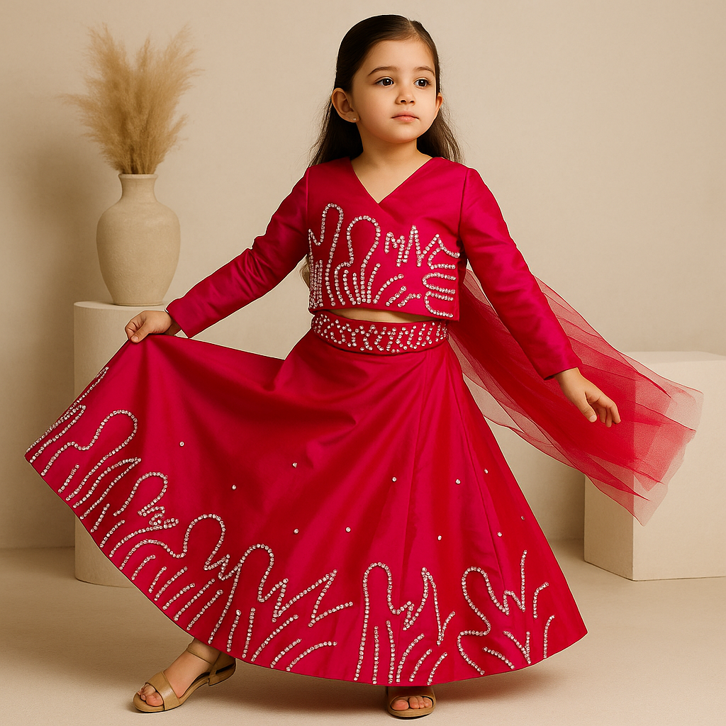 Pre Order:  Back Bow Enhanced Top With lehenga