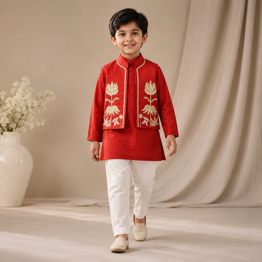 Pre Order: Shahi Gulnaar Kurta Set With Jacket
