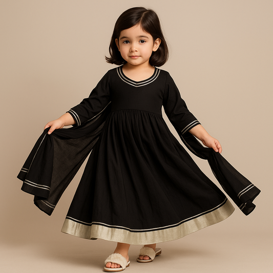 Pre Order: Ayesha Black Anarkali Set