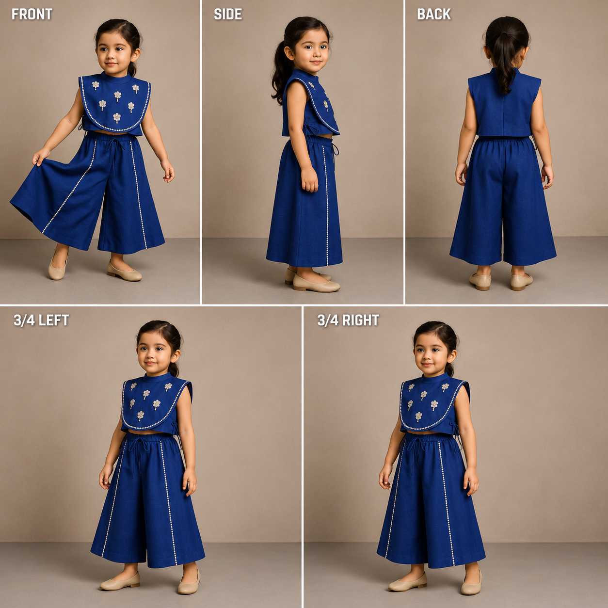 Pre Order: Strappy Top With Embellished Flap And Palazzo
