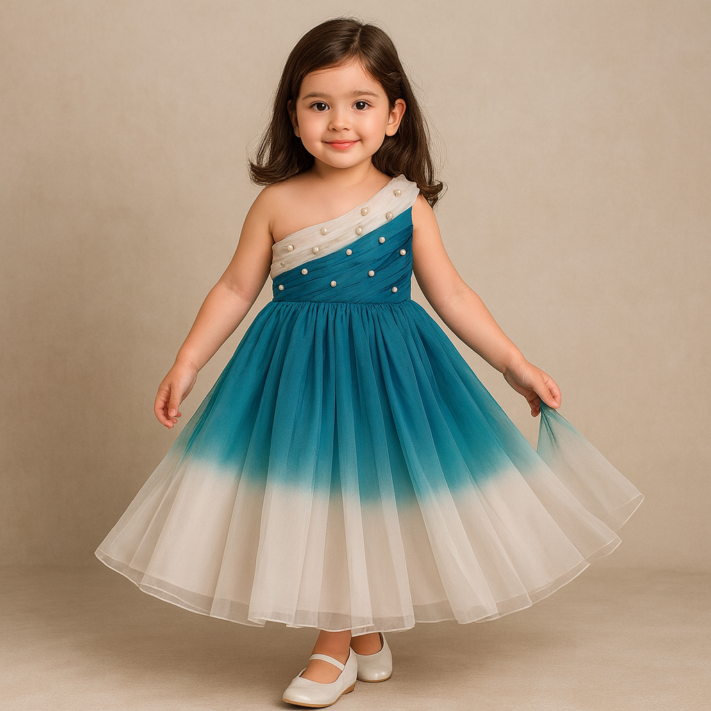 Pre Order: Dual Shaded Charming One Shoulder Gown