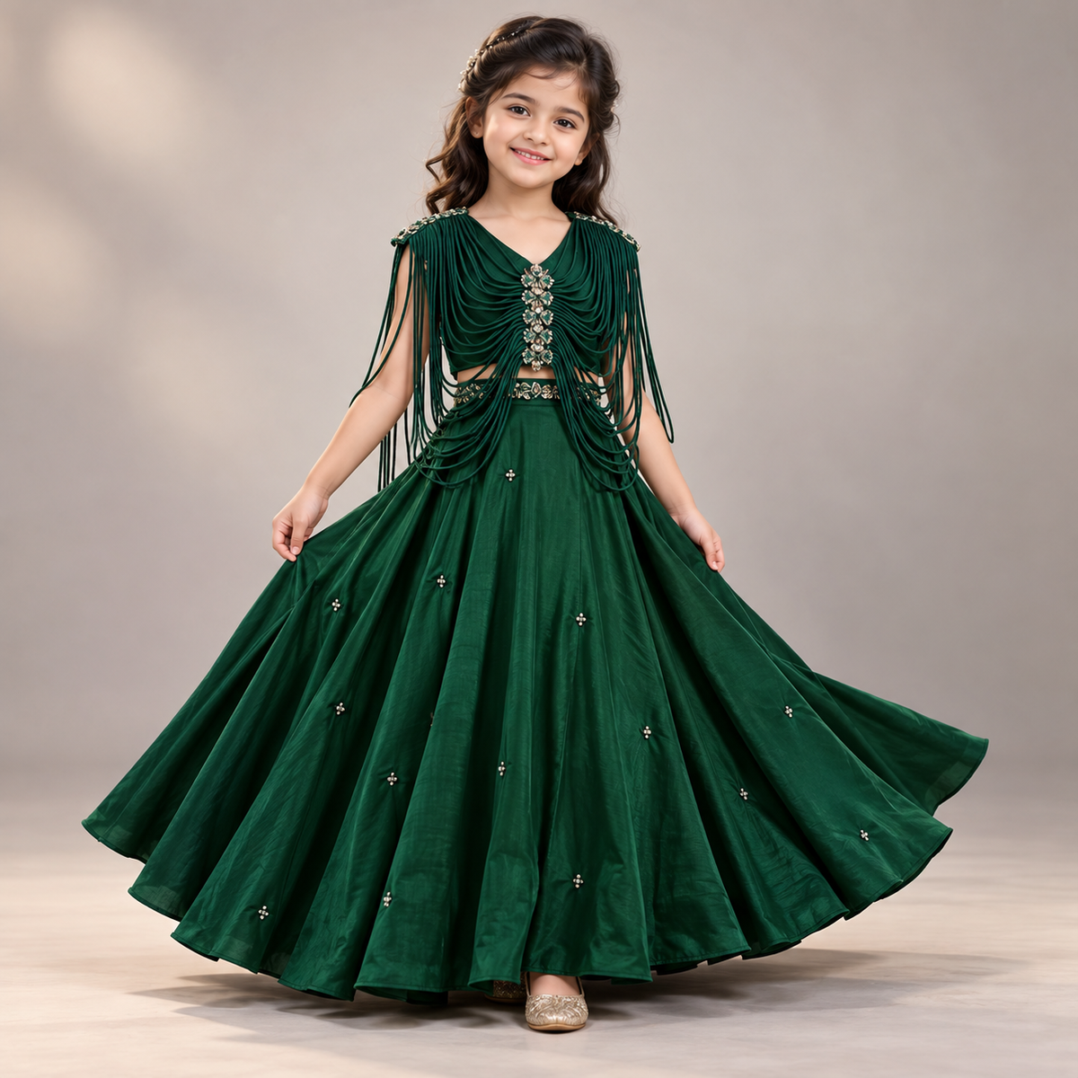 Pre Order: Emerald Cascade Lehenga