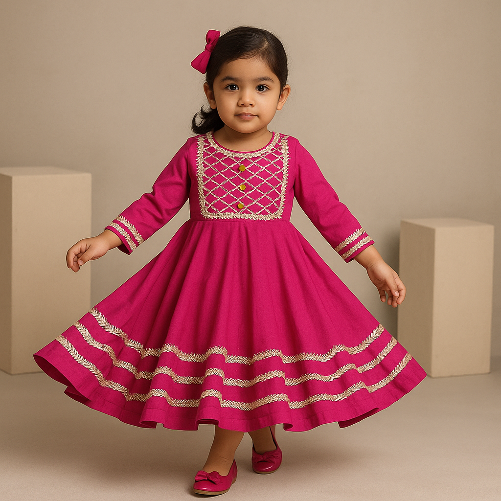 Pre Order: Gorgeous Gota Lace Work Anarkali Gown