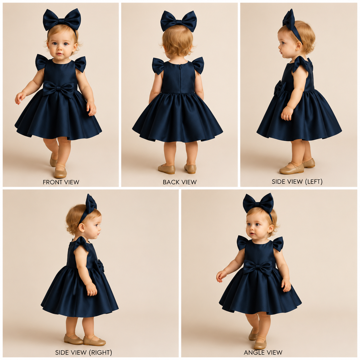 Pre Order: Blue Satin Bowie Dress