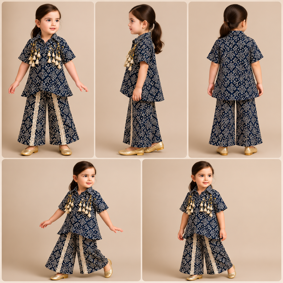 Pre Order: Stylish Printed Shirt Style Kurti With Palazzo