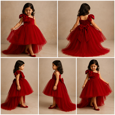 Pre Order: Ali Red Net Dress