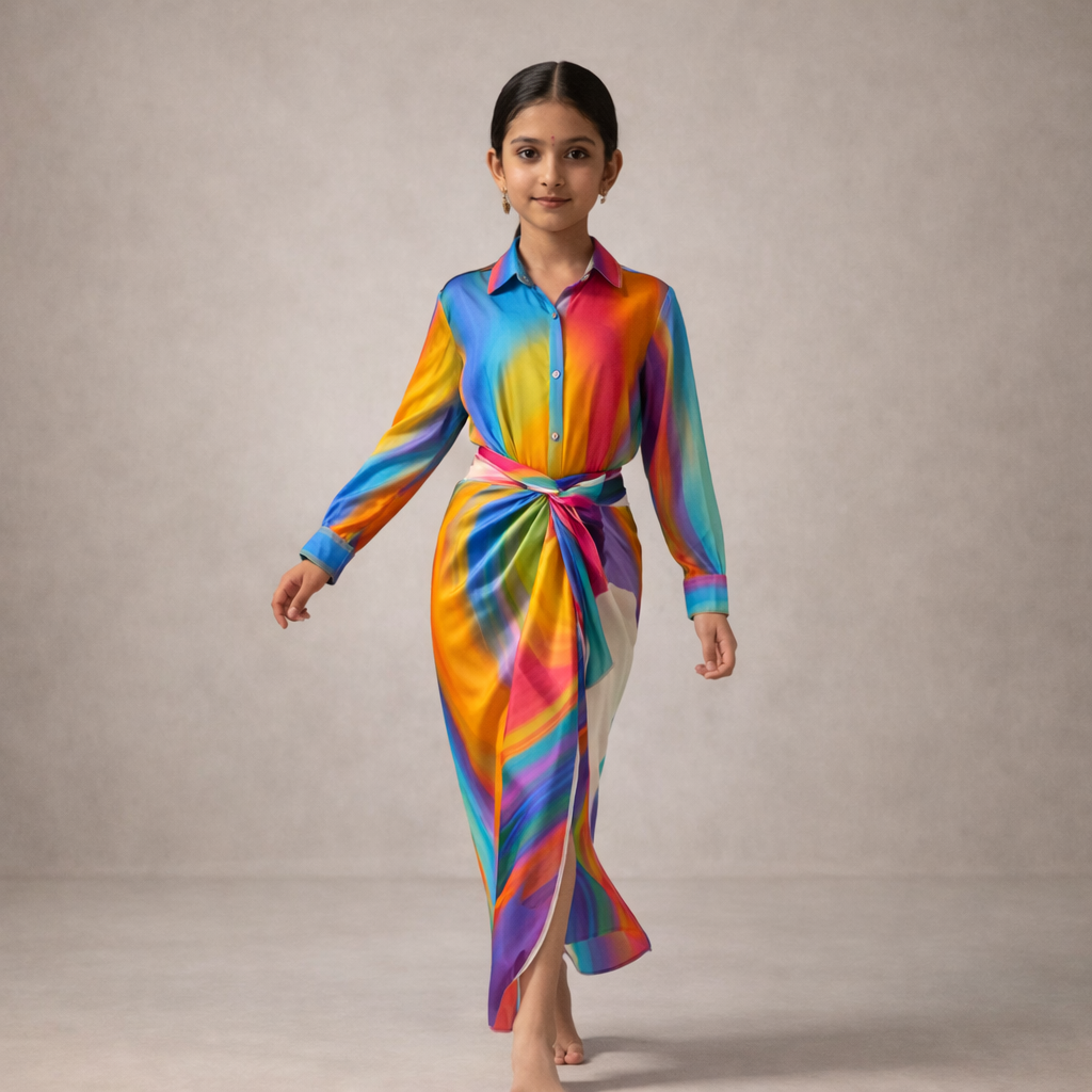 Pre Order: Rainbow Luxe Shirt Gown