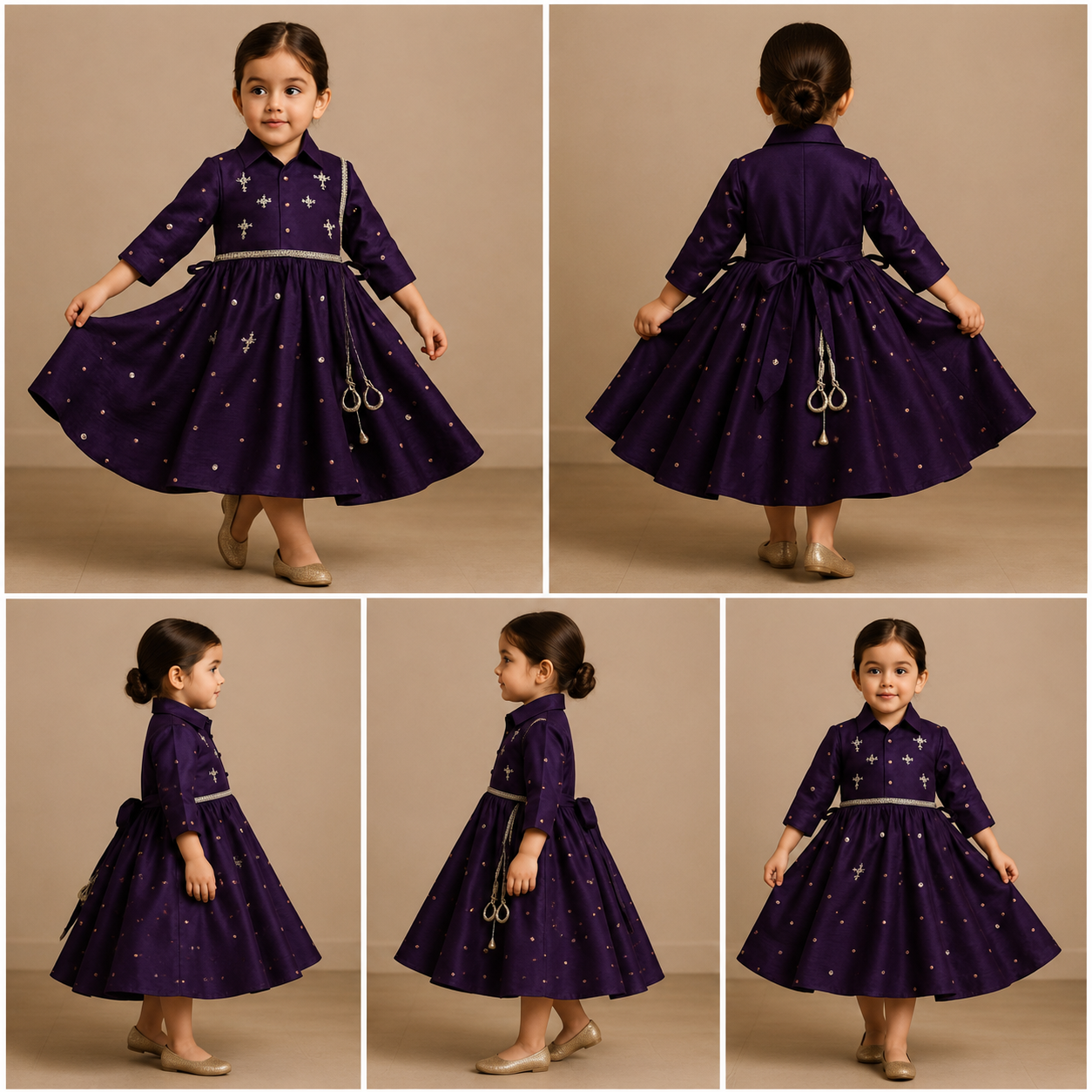 Pre Order: Purple Embroidered Kurti And Top