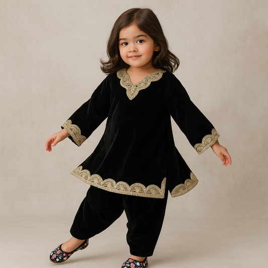 Pre Order: Black Velvet Coord Set