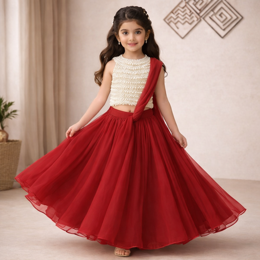 Pre Order: Rajkumari Pear Lehenga Set