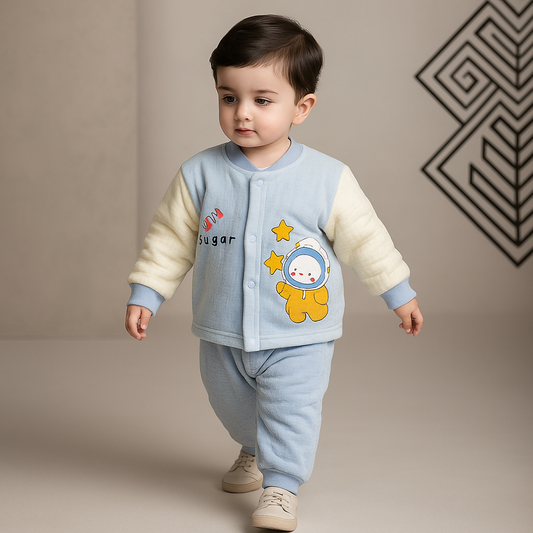 Pre Order: Blue Teddy Warm Unisex Coord Set