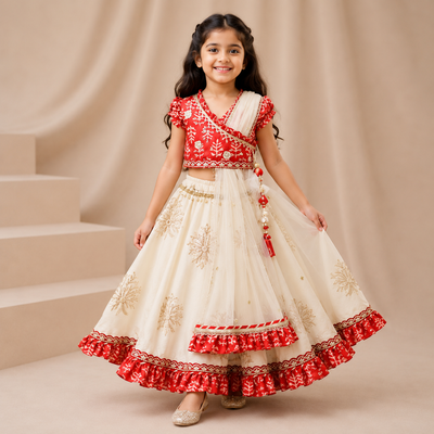 Pre Order: Ruby Ruffle Lehenga
