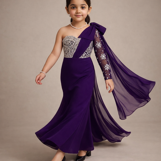 Pre Order: Purple Pearl Gown