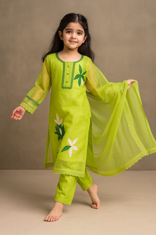 Pre Order: Green Kurti Suit Set