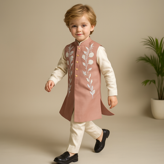 Pre Order: Blush Bloom Embroidered Sherwani And Pant