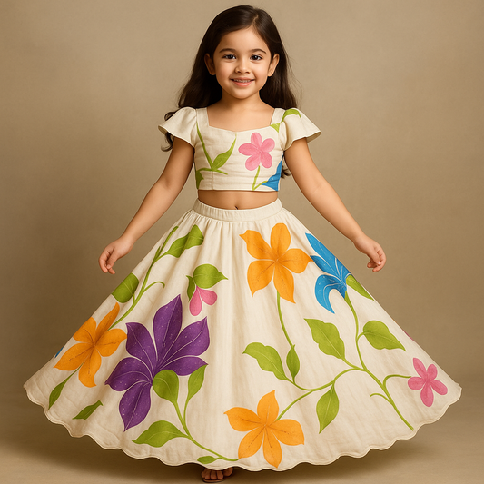 Pre Order: Rainbow Garden Lehenga Set
