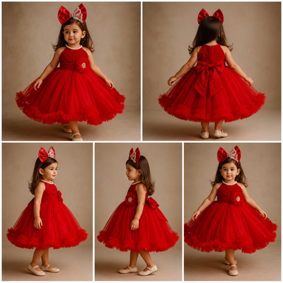Pre Order: Zayn Red Net Dress