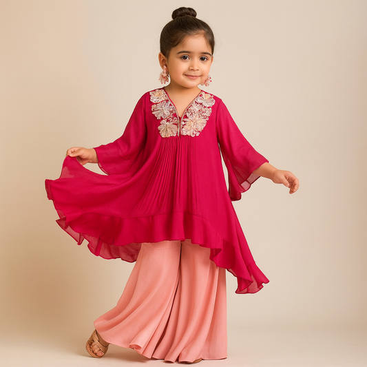 Pre Order: Gulabi Noor Sharara Set