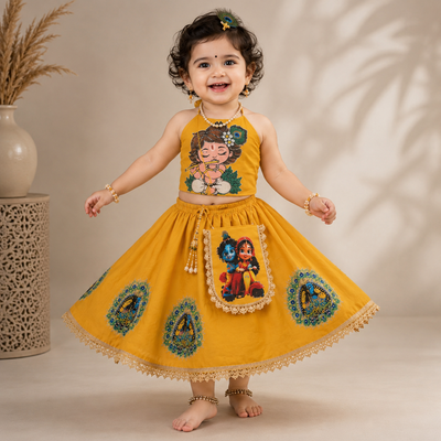 Pre Order : Radha Madhav Kesari Lehenga