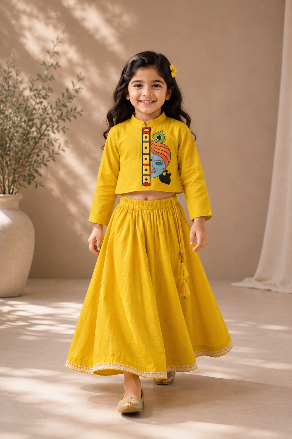 Pre Order : Radha Mustard Murli Lehenga