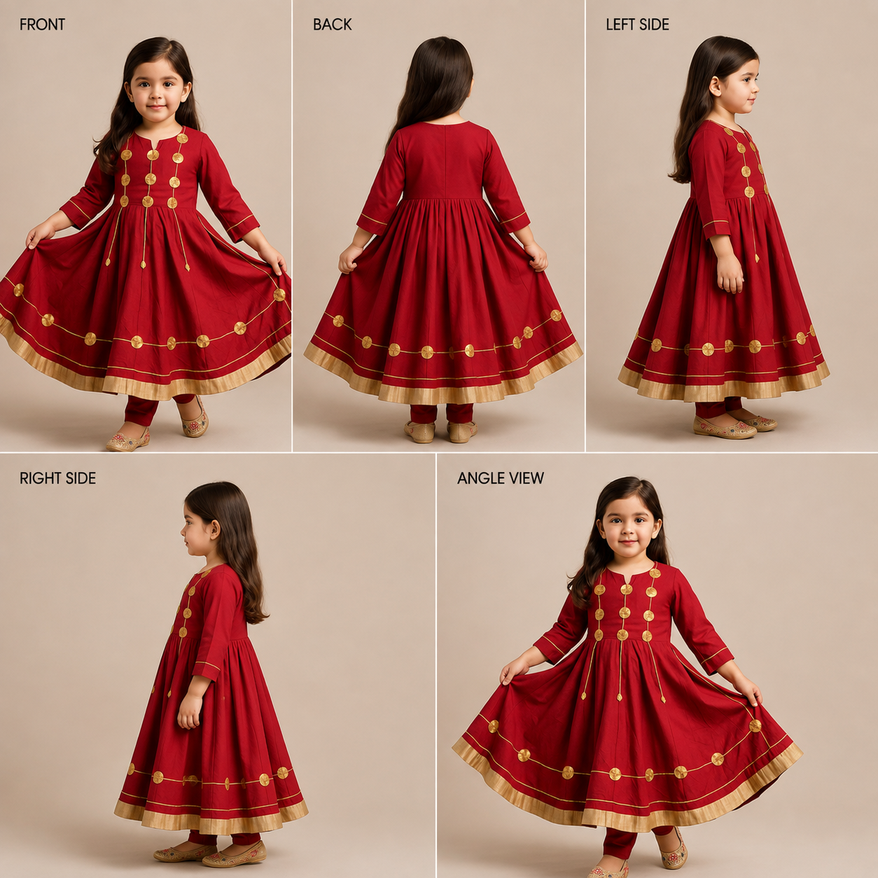Pre Order: Brick Red Anarkali Set