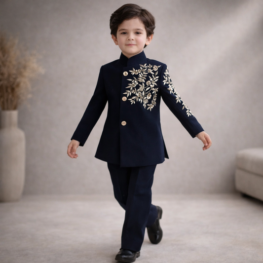 Pre Order:Zaroon Royal Navy Sherwani Set