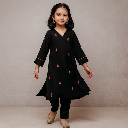 Pre Order: Black Kurta Suit Set