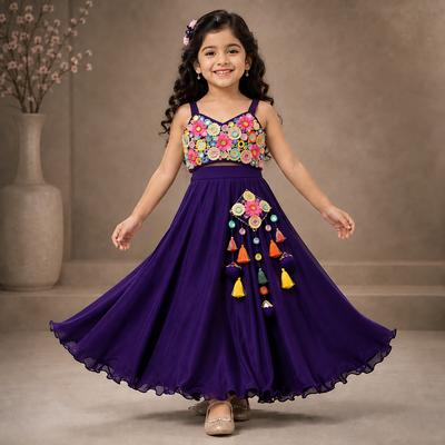 Pre Order: Purple Parizaad Lehenga Set