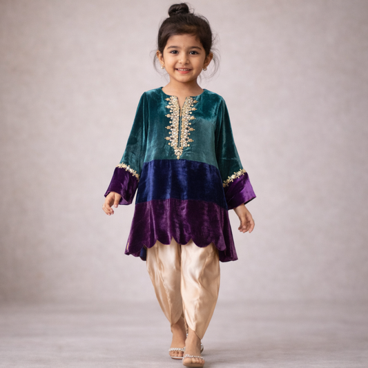 Pre Order: Zeenat Velvet Kurta Set