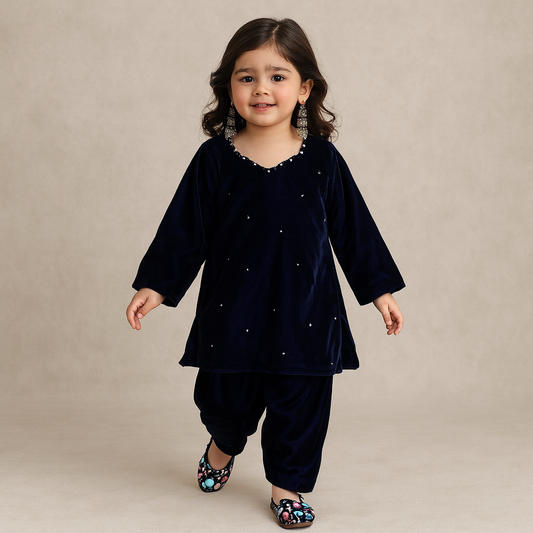 Pre Order: Royal Blue Velvet Coord Set