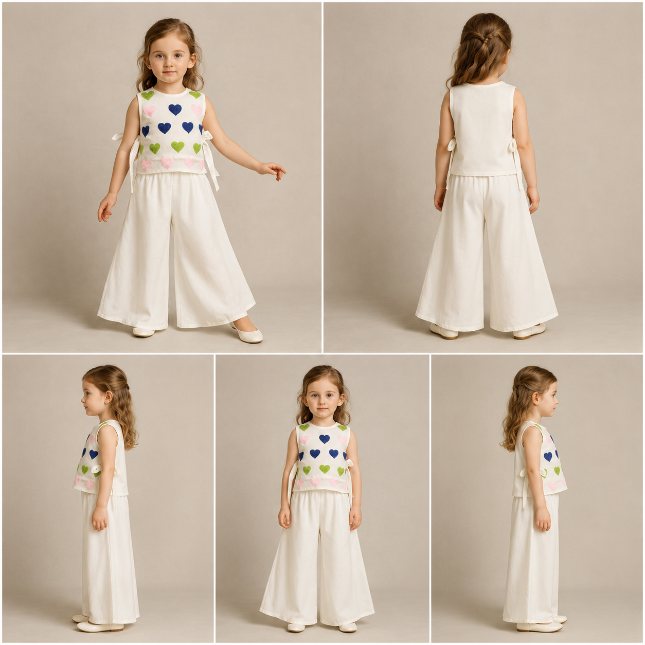 Pre Order: White Organza Vest With Top And Palazzo