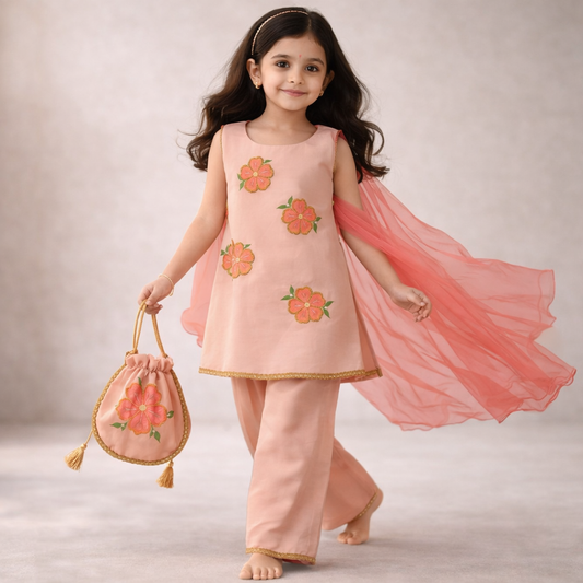 Pre Order: Peach Gulbahaar Set