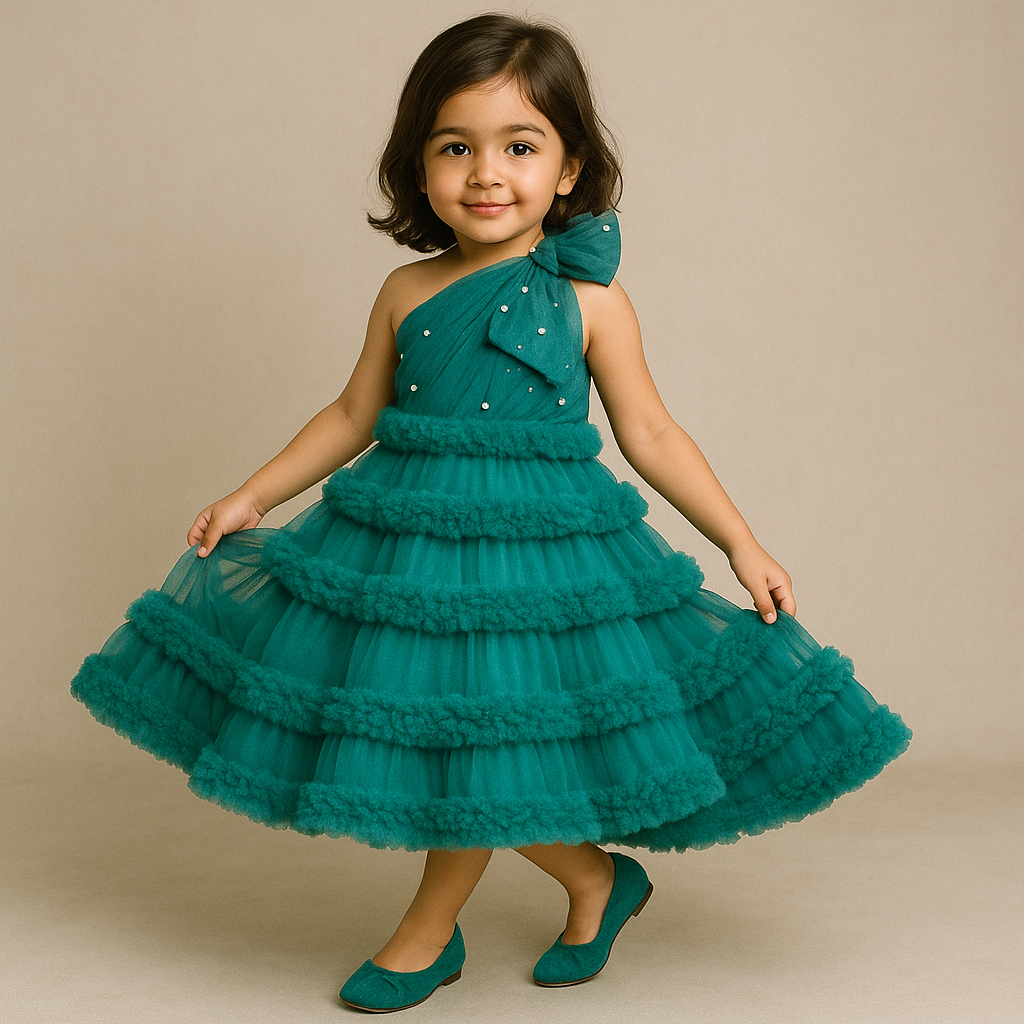 Pre Order: Gorgeous Oversize Bowie Ruffled Rama Gown