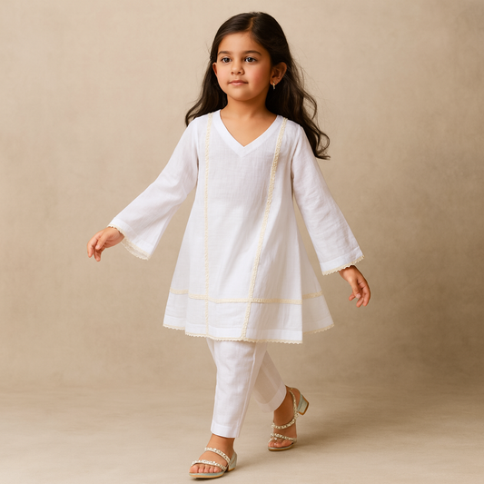 Pre Order: White Kurta with Pant
