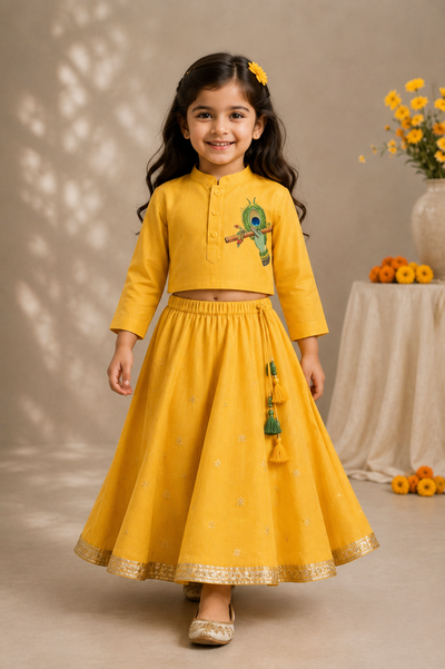 Pre Order: Radha Bansuri Lehenga Set