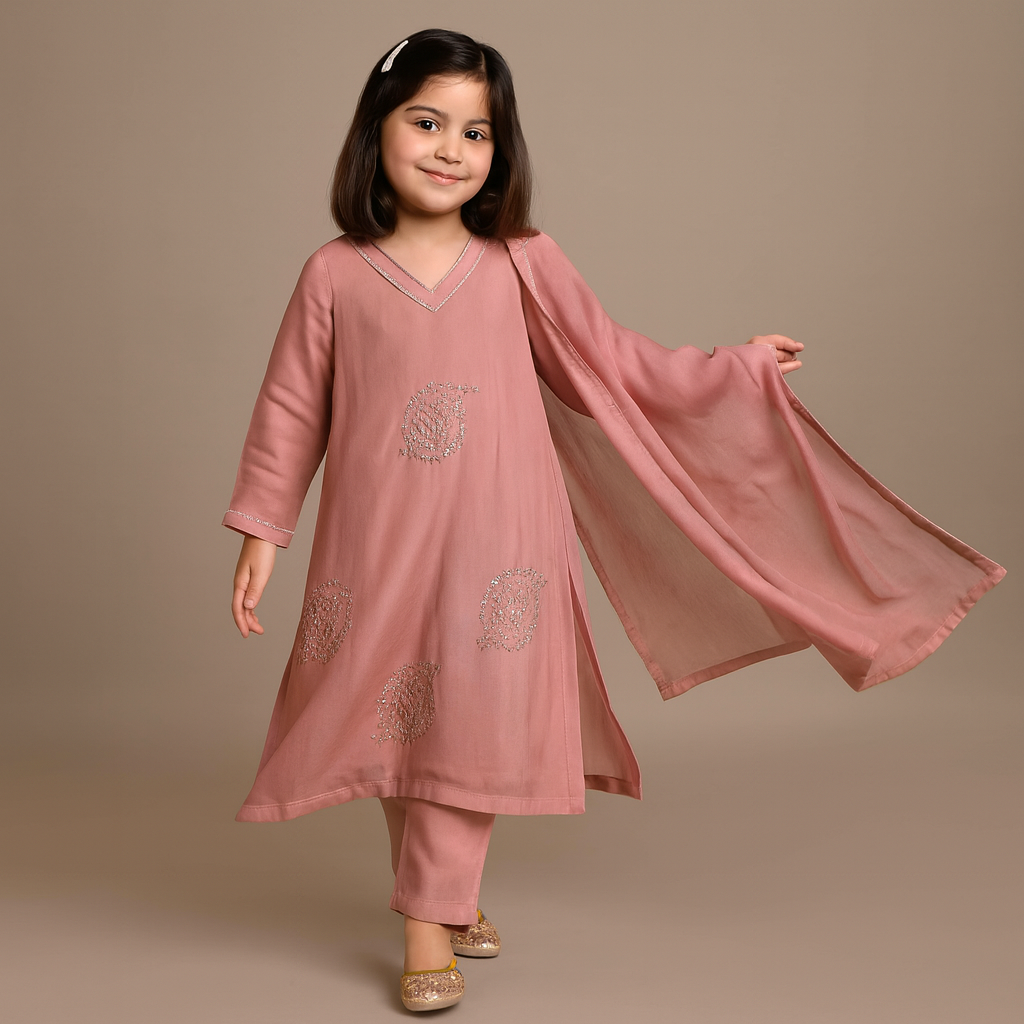 Pre Order: Peach Kurta Suit Set