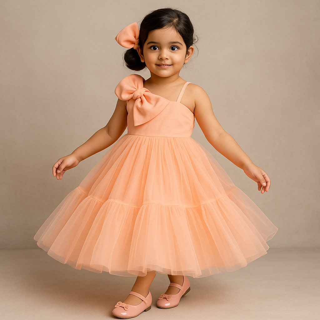 Pre Order: Bow Adorned One Shoulder Gown