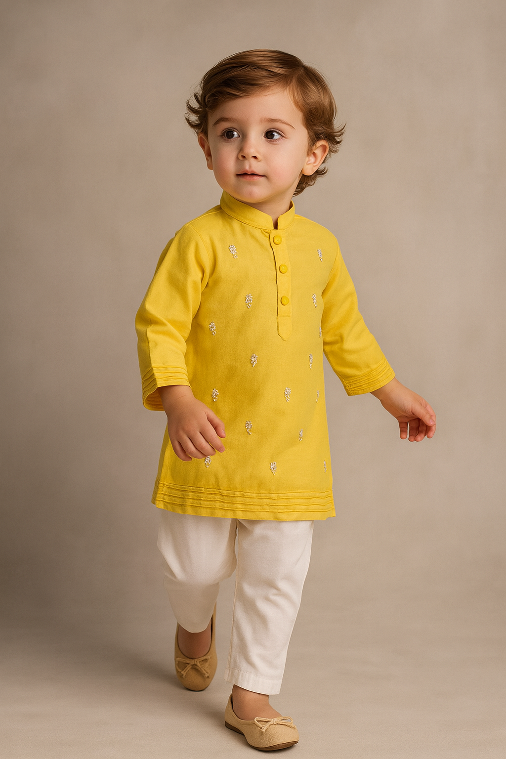 Pre Order: Exquisite Embroidered Pin Tuck Detailed Kurta With Pyjama