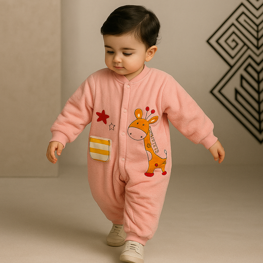 Pre Order: Pink Giraffe winter jumpsuit