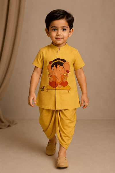 Pre Order: Swarna Gajanan Kurta Set