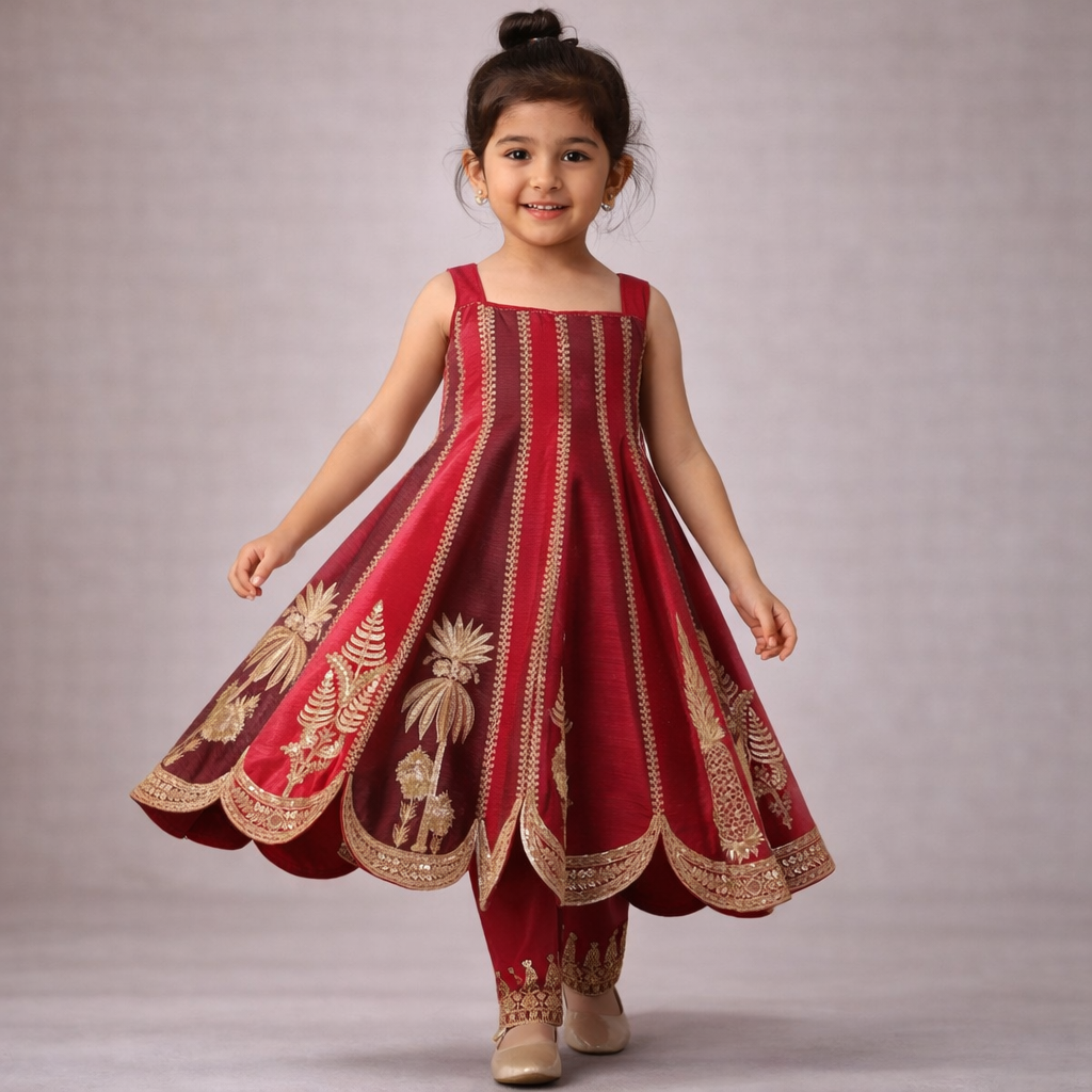 Pre Order: Rajkumari Red Anarkali