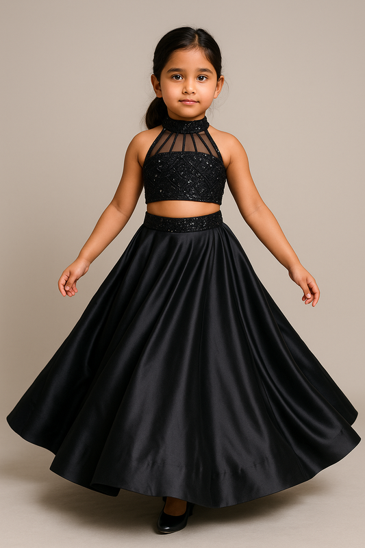 Pre Order: Chandni Black Lehenga Set