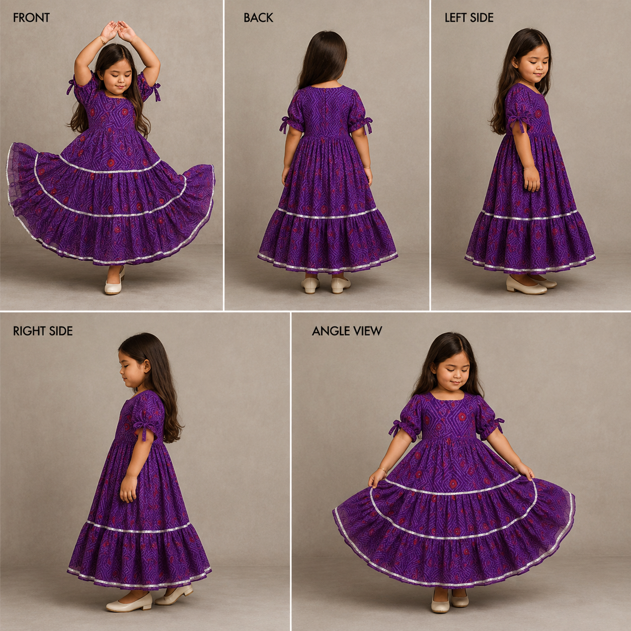 Pre Order: Dark Purple Bandhani Anarkali