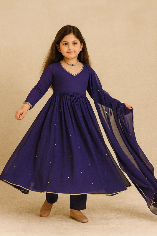 Pre Order: Brinjal Purple Anarkali Suit Set